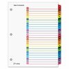 Cardinal Table of Contents Index Divider 8-1/2 x 11", A-Z, PK26, Color: Multicolor 60218